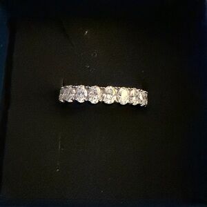 4.20 ctw Moissanite VVSD color full eternity band ring sz7 sterling silver NWT